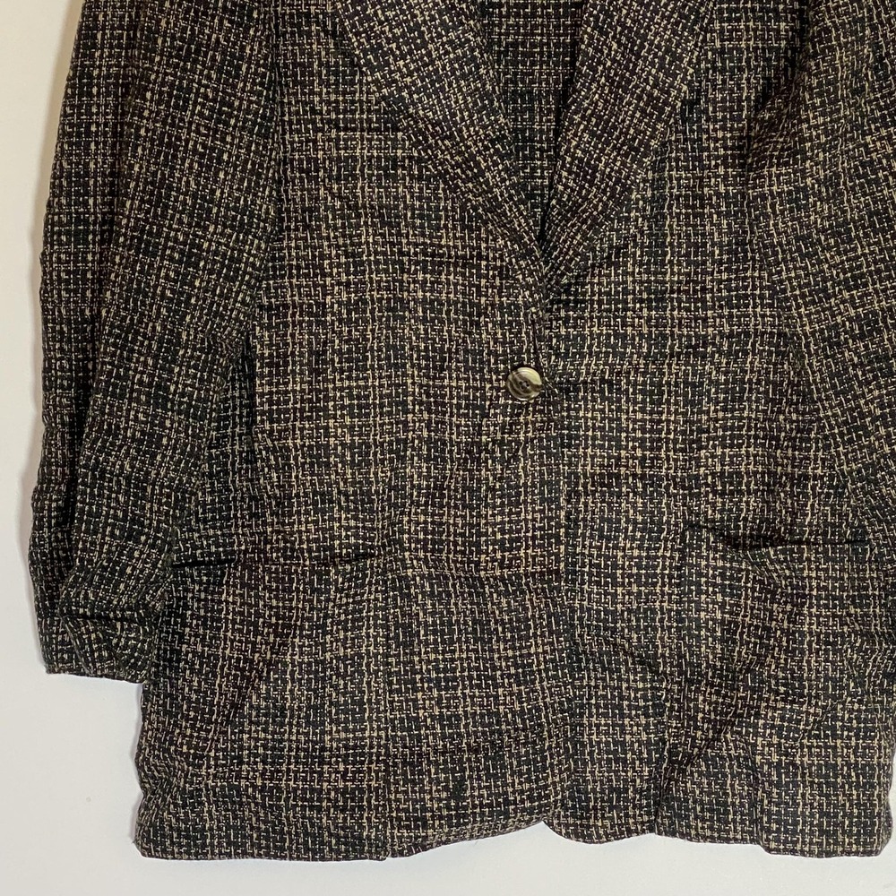 Vintage Bentley‎ Blazer Juniors 9/10 Blue Check Acrylic One Button Made USA 90s - Picture 4 of 16